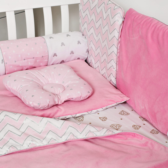 Постельный комплект 6 эл Twins Dolce Insta 2 4075-DI2-08, pink, розовый