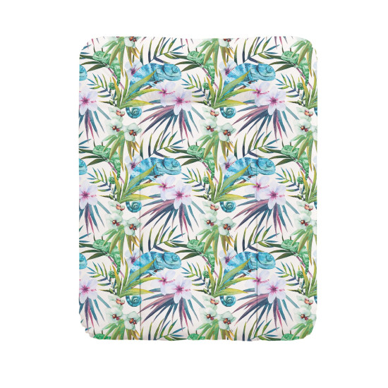 Пеленальный матрас Cebababy 50x70 Flora & Fauna W-143-099-542, Camaleon Blanco, белый / зеленый