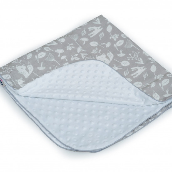 Плед Twins Dolce Minky 80x80 1465-D-018, Лесные жители grey, серый