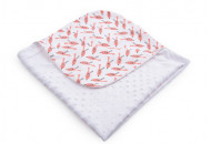Плед Twins Dolce Minky 80x80 1465-P-031, Птички коралл, коралловый