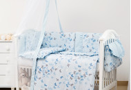 Постельный комплект 8 эл Twins Romantic Spring collection 4024-TR-04 Butterfly blue, голубой