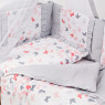 Постельный комплект 8 эл Twins Romantic Spring collection 4024-TR-101, Butterfly coral, коралловый / серый