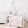 Постельный комплект 8 эл Twins Romantic Spring collection 4024-TR-101, Butterfly coral, коралловый / серый