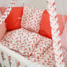 Постельный комплект 8 эл Twins Dolce Птички 4064-DB-405, coral, коралловый