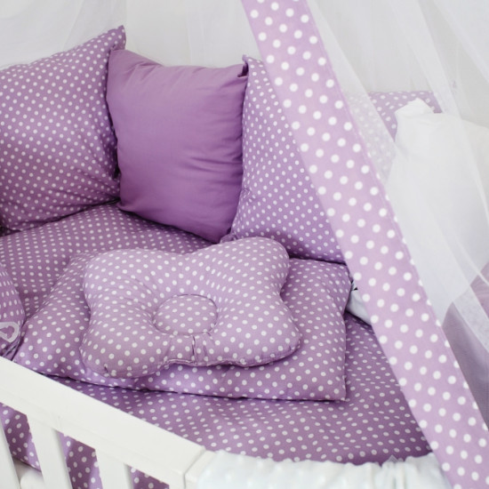Постельный комплект 8 эл Twins Dolce Горошки 4066-DP-407, violet, фиолетовый
