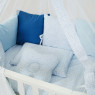 Постельный комплект 8 эл Twins Dolce Горошки 4066-DP-408, blue, голубой