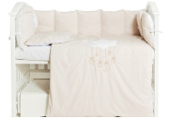 Постельный комплект 6 эл Babycentre & Twins Moonlight белый/бежевий