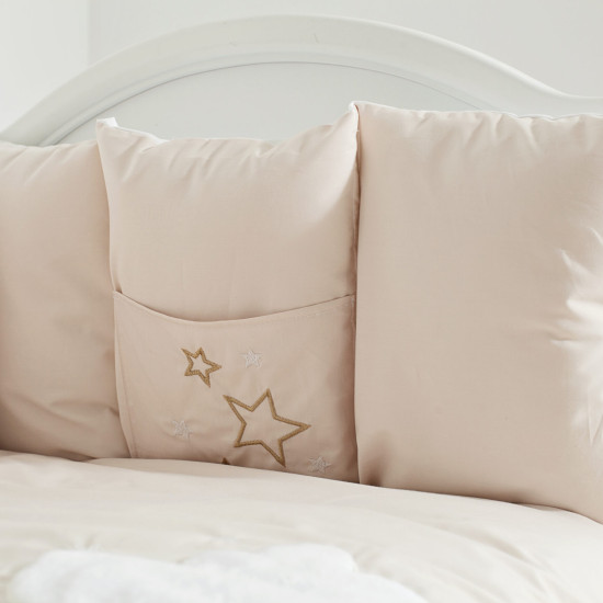 Постельный комплект 6 эл Babycentre & Twins Moonlight белый/бежевий