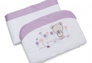 Бампер в детскую кроватку Twins Evo Лето сатин / аппликация 2073-A-019, white / violet, белый / фиолетовый