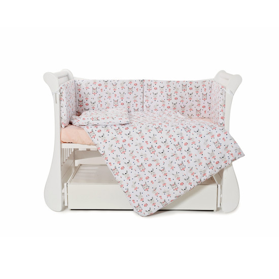 Бампер Twins Comfort line 2054-C-060, Балеринки, белый / розовый