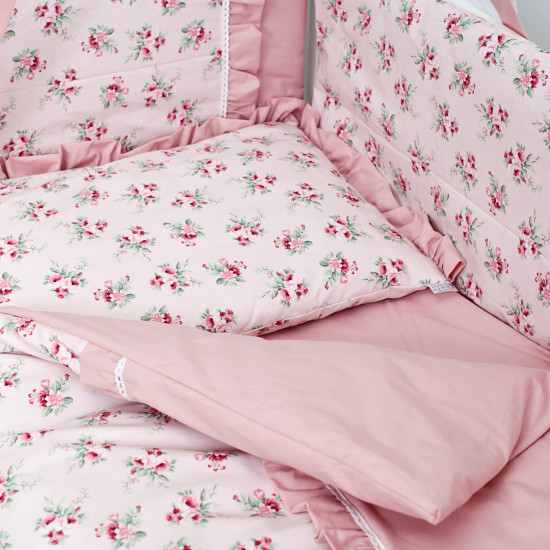 Постельный комплект 8 эл Twins Romantic Spring collection 4024-TR-08, Butterfly pink, розовый дым