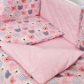 Постельный комплект 8 эл Twins Premium Glamour 4029-TG-08B, bear pink, розовый
