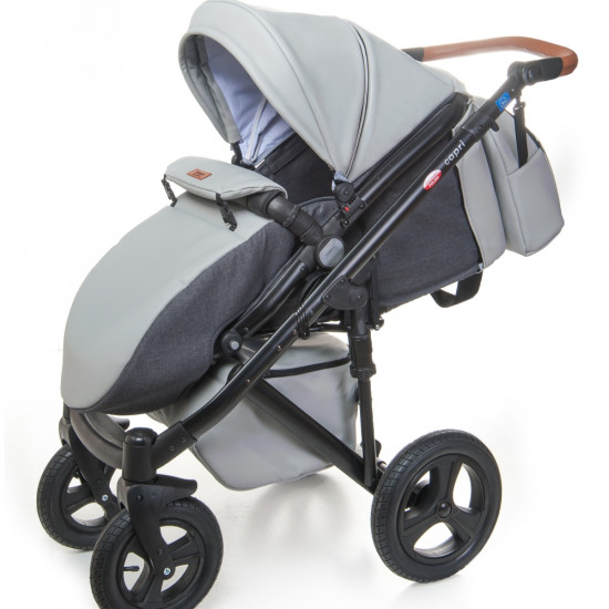 Коляска 2 в 1 Broco Capri 32, light grey, светло серый