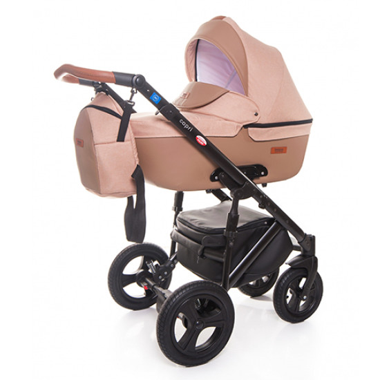 Коляска 2 в 1 Broco Capri textile beige, бежевый