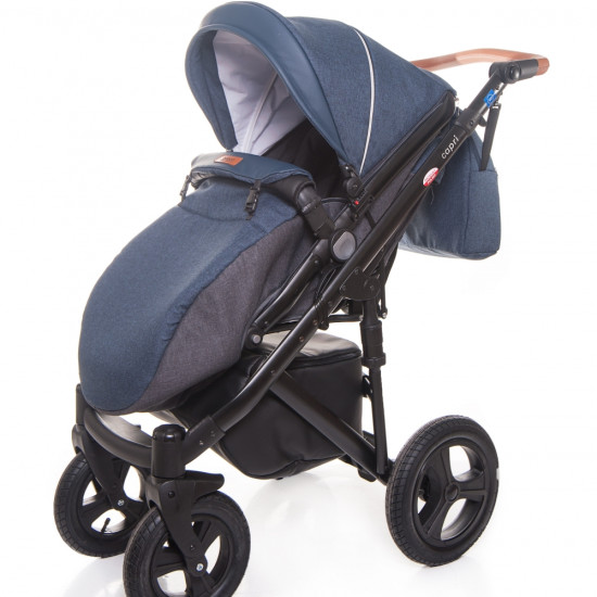 Коляска 2 в 1 Broco Capri textile blue, голубой