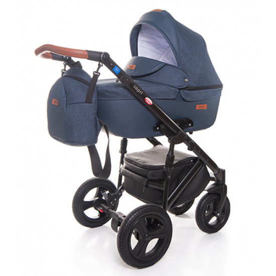 Коляска 2 в 1 Broco Capri textile blue, голубой