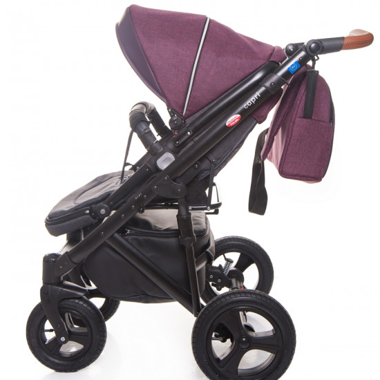Коляска 2 в 1 Broco Capri textile burgundy, бордо