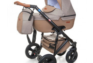 Коляска 2 в 1 Broco Capri textile cappucino, беж / коричневый