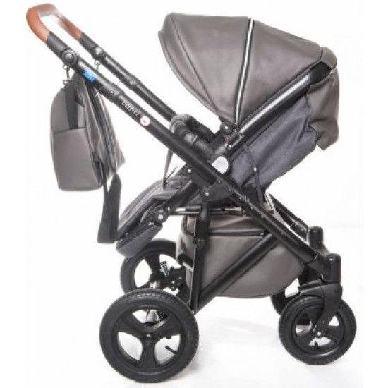 Коляска 2 в 1 Broco Capri textile grafit, серый
