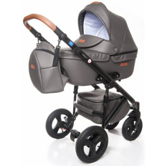 Коляска 2 в 1 Broco Capri textile grafit, серый