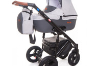 Коляска 2 в 1 Broco Capri textile light grey, светло серый