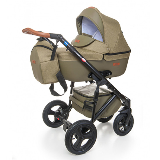 Коляска 2 в 1 Broco Capri textile olive, зеленый