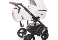 Коляска 2 в 1 Broco Capri textile white, белый