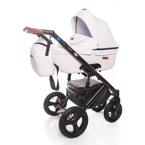 Коляска 2 в 1 Broco Capri textile white, белый