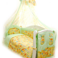 Постільний комплект 8 ел Twins Standard Basic 4050-CB-014, Пухнасті ведмедики жовті, жовтий