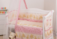 Bed a set 8 email Twins Standard Basic 4050-CB-016, bears with a star pink, pink