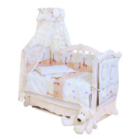 Постельный комплект 8 эл Twins Standard Basic 4050-CB-024, Жирафки беж / фиолет, бежевый