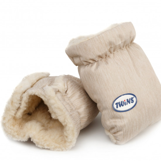 Перчатки Twins меховые 80-190-02, beige, бежевый