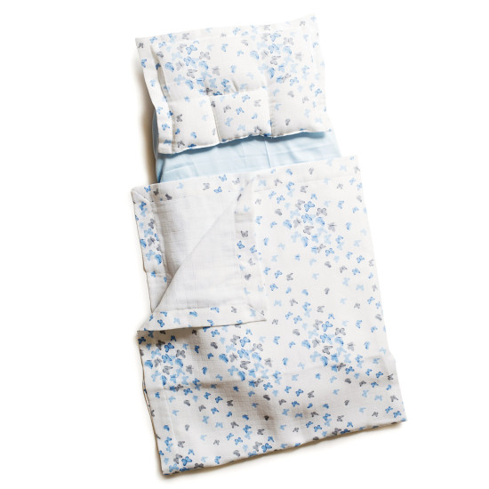 Twins Twins Set (blanket, pillow, pillow on the cut) 1499-TM-20-04, Butterfly, Blue