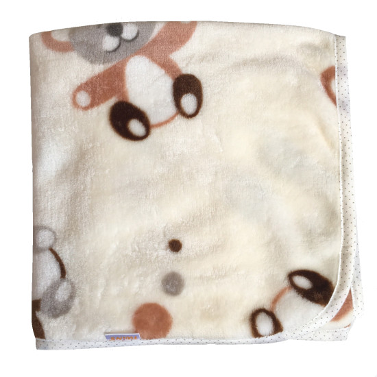 Плед Twins велюр Мишка 104x80 beige 1408-TB-02, beige, бежевый
