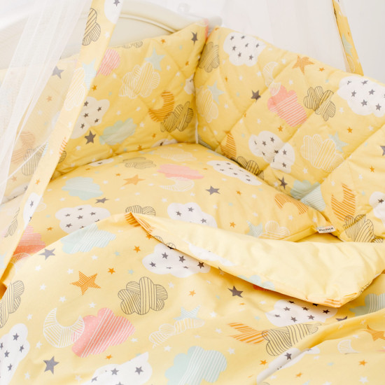 Постільний комплект 8 ел Twins Premium Glamour 4029-TGС-05, Clouds yellow, жовтий