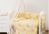Постільний комплект 8 ел Twins Premium Glamour 4029-TGС-05, Clouds yellow, жовтий
