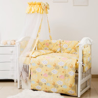 Постельный комплект 8 эл Twins Premium Glamour 4029-TGС-05 Clouds yellow, желтый