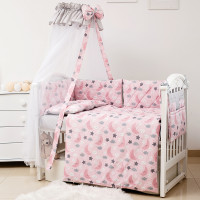 Постельный комплект 8 эл Twins Premium Glamour 4029-TGN-08 Ноченька розовая, розовый