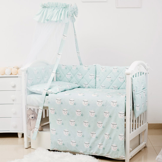 Постельный комплект 8 эл Twins Premium Glamour, Moon mint, мятный