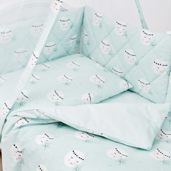Постельный комплект 8 эл Twins Premium Glamour, Moon mint, мятный