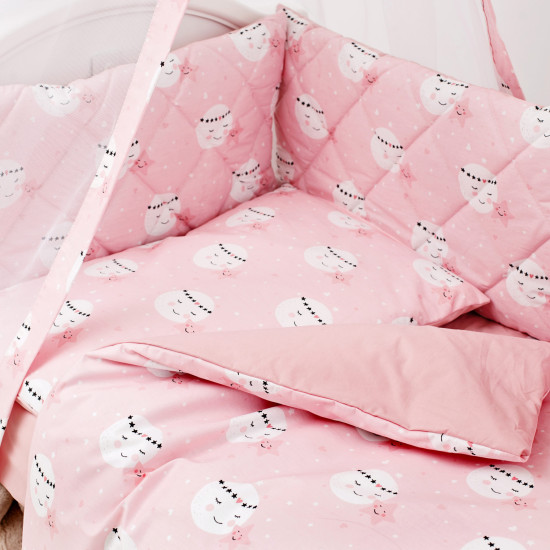 Постельный комплект 8 эл Twins Premium Glamour 4029-TGM-08 Moon pink, розовый