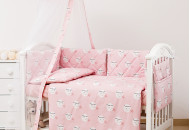 Постельный комплект 8 эл Twins Premium Glamour 4029-TGM-08 Moon pink, розовый