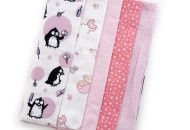 Diaper set Twins 5 pcs (2 flannel, 2 chintz, 1 muslin) pink
