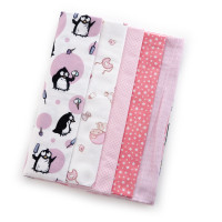 Diaper set Twins 5 pcs (2 flannel, 2 chintz, 1 muslin) pink