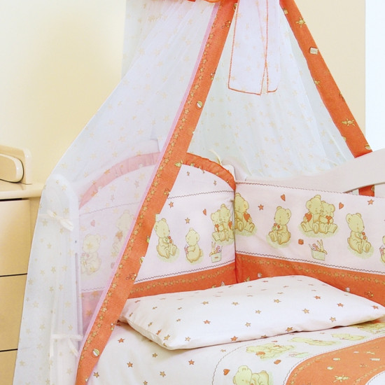 Балдахин Twins Comfort New Медвежата со звездой терракотовый