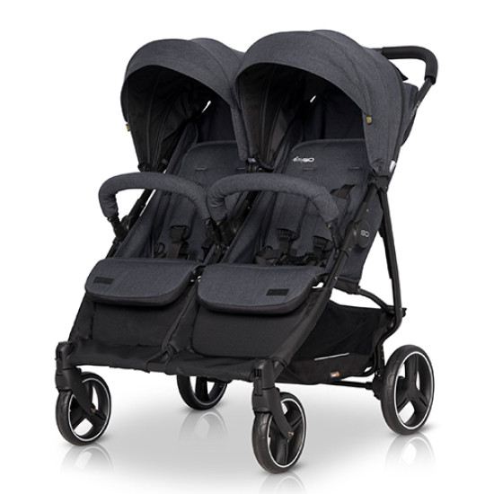 Коляска для двійні EasyGo Domino 2020 EGDOM20-16, Coal, графіт