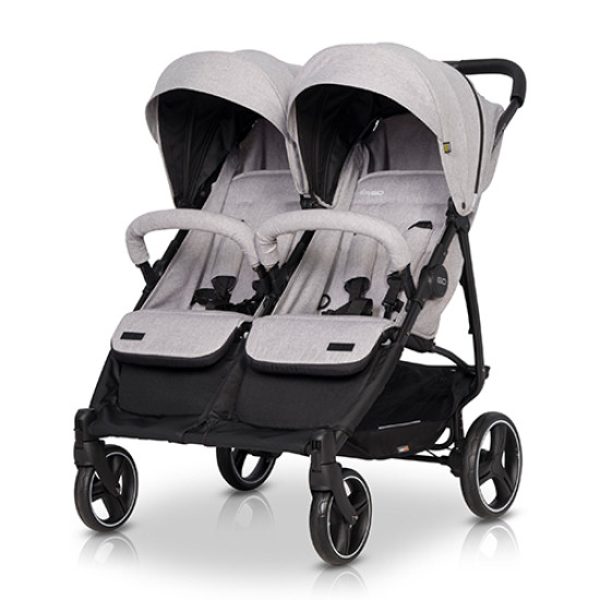 Коляска для двійні EasyGo Domino 2020 EGDOM20-10, Pearl, сірий