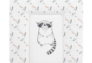 Пеленальный матрас Cebababy 75x72 Retro Autumn W-144-000-636, Raccoon, белый