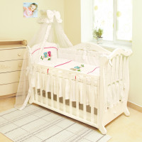 Постельный комплект 7 эл Twins Evo Совы 4073-A-020, pink, белый / розовый