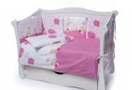 Бампер Twins Comfort 2051-C-019, Горошки розовые, розовый